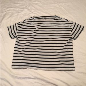 Black and white striped top